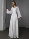 Біла шифонова сукня-максі А-силуету з довгими рукавами-ліхтариками | 6873911 | фото 4