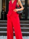 Елегантний червоний костюм: желетка та штани | 6873913 | фото 2