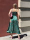 Шовкова сукня міді на тонких бретелях з принтом | 6873932 | фото 3