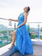 Синя довга сукня з кишенями | 6873937 | фото 4