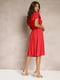Элегантное красное платье миди с рукавами-бабочками | 6873946 | фото 2