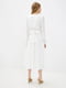 Белое шелковое платье-миди с длинными рукавами | 6873948 | фото 3