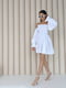 Короткое льняное платье белого цвета | 6873952 | фото 2