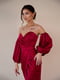 Длинное красное платье футляр с съемными пышными рукавами | 6873960 | фото 4