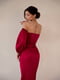 Длинное красное платье футляр с съемными пышными рукавами | 6873960 | фото 5