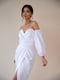Длинное белое платье футляр с съемными пышными рукавами | 6873967 | фото 3