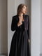 Элегантное черное платье-миди с поясом | 6873994 | фото 4