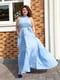 Синє довге плаття з кишенями | 6874009 | фото 2