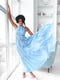 Синє довге плаття з кишенями | 6874009 | фото 3