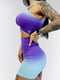 Костюм для фітнесу фіолетовий градієнт: топ та шорти | 6874169 | фото 3