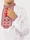 Біла вишиванка з довгим рукавом та червоним орнаментом | 6872310 | фото 3