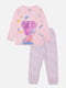 Піжама з довгим рукавом рожева з принтом | 6872316