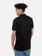 Бавовняна чорна футболка-поло з вишивкою | 6872323 | фото 4