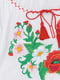 Біла вишиванка з коротким рукавом з вишитими польовими квітами | 6872341 | фото 2