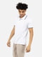 Бавовняна біла футболка-поло з контрастною окантовкою | 6872352 | фото 2