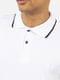 Бавовняна біла футболка-поло з контрастною окантовкою | 6872352 | фото 4