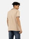 Бавовняна бежева футболка-поло з контрастною окантовкою | 6872354 | фото 3
