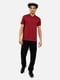 Бавовняна бордова футболка-поло з контрастною окантовкою | 6872355 | фото 2