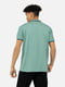 Бавовняна футболка-поло м’ятного кольору з контрастною окантовкою | 6872363 | фото 3