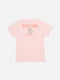 Рожева бавовняна футболка з коротким рукавом і принтом | 6872381 | фото 3