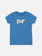 Синя бавовняна футболка з принтом і коротким рукавом | 6872409