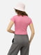 Рожева бавовняна футболка з коротким рукавом і принтом | 6872475 | фото 4