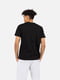 Чорна бавовняна футболка з принтом і коротким рукавом | 6872548 | фото 3