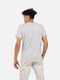 Світло-сіра бавовняна футболка з коротким рукавом і принтом | 6872555 | фото 3