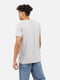 Світло-сіра бавовняна футболка з коротким рукавом і принтом | 6872556 | фото 3