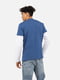 Синя бавовняна футболка з принтом і коротким рукавом | 6872560 | фото 3