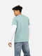 Бавовняна футболка м’ятного кольору з принтом і коротким рукавом | 6872561 | фото 3