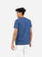 Синя бавовняна футболка з принтом і коротким рукавом | 6872568 | фото 3