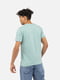 Бавовняна футболка м’ятного кольору з принтом і коротким рукавом | 6872575 | фото 3