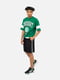 Бавовняна зелена футболка з принтом і коротким рукавом | 6872586 | фото 2