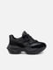 Шкіряні комбіновані кросівки чорного кольору | 6872621