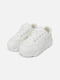Шкіряні комбіновані кросівки білого кольору на товстій підошві | 6872626 | фото 3