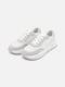 Шкіряні перфоровані кросівки білого кольору | 6872632 | фото 3