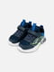 Комбіновані синьо-блакитні кросівки на шнурівці та липучці | 6872690 | фото 3