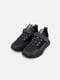Текстильні чорні кросівки на шнурівці та липучці | 6872692 | фото 3