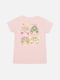 Рожева бавовняна футболка з коротким рукавом і принтом | 6873012 | фото 3