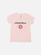 Рожева бавовняна футболка з коротким рукавом і принтом | 6873023