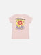 Рожева бавовняна футболка з коротким рукавом і принтом | 6873023 | фото 3