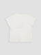 Бавовняна футболка молочного кольору з принтом | 6873049 | фото 3