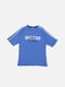 Бавовняна футболка синя з принтом | 6873077