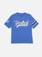 Бавовняна футболка синя з принтом | 6873078