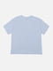 Блакитна бавовняна футболка з коротким рукавом | 6873088