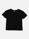 Чорна бавовняна футболка з принтом і коротким рукавом | 6873091