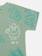 Бавовняна футболка оливкового кольору з принтом і коротким рукавом | 6873137 | фото 2