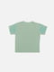 Бавовняна футболка оливкового кольору з принтом і коротким рукавом | 6873137 | фото 3