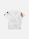 Бавовняна футболка молочного кольору з коротким рукавом і принтом | 6873144 | фото 3